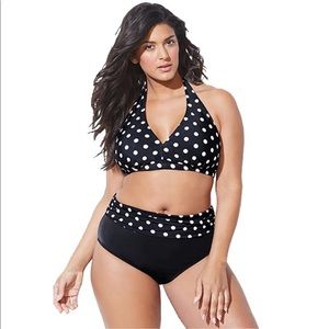 3X & 4X left NWT two piece polka dot bathing suit